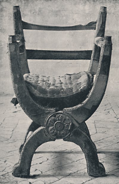 Queen Marys -tuoli Winchesterin katedraalissa. A.D. 1554, 1928 tekijältä Unbekannt