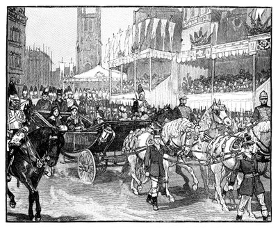 Kuningatar Victoria avaa Holbornin maasillan Lontoossa 1869 tekijältä Unbekannt