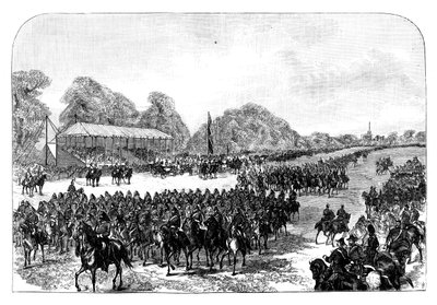 Kuningatar Victoria arvioi vapaaehtoisia Great Parkissa, Windsorissa, Berkshiressä, 1800-luvun lopulla tekijältä Unbekannt