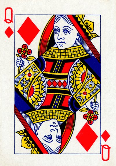 Queen of Diamonds Goodall & Son Ltd.:n pelikorttipakasta, vuodelta 1940 tekijältä Unbekannt