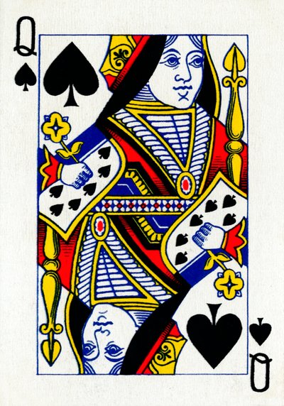 Queen of Spades Goodall & Son Ltd:n pelikorttipakasta, vuodelta 1940 tekijältä Unbekannt