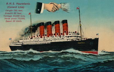 R.M.S. Mauretania. Cunard Line, 1930-luku. tekijältä Unbekannt
