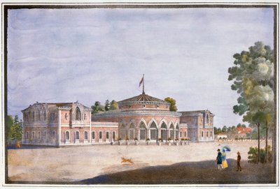 Rautatieasema ja ranskalainen ravintola Catharinhofissa, Pietarissa, Venäjällä, 1800-luku tekijältä Unbekannt