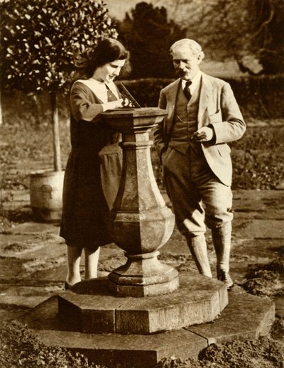 Ramsay MacDonald, ensimmäinen työväenpuolueen pääministeri, Checkersissä tyttärensä kanssa, 1924, 1935. tekijältä Unbekannt