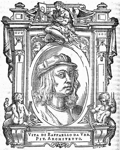 Rafael. Lähettäjä: Giorgio Vasari, Erinomaisimpien italialaisten maalareiden, kuvanveistäjien ja arkkitehtien elämä, 1568 tekijältä Unbekannt