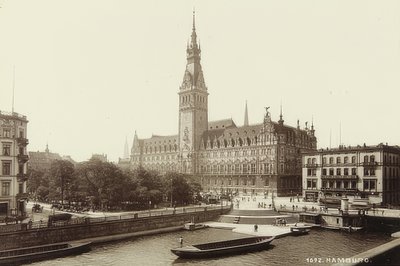 Hampurin kaupungintalo. Noin 1900 tekijältä Unbekannt