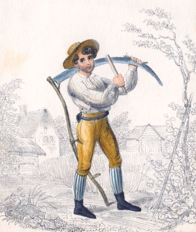 Viikateheinäkivellä teroittaja, 1800-luku tekijältä Unbekannt
