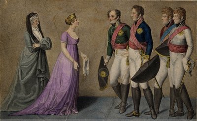 Keisari Aleksanterin vastaanotto Memelissä heidän majesteettiensa Frederick William ja Louisa Preussin toimesta tekijältä Unbekannt
