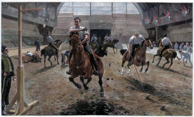 Harjoittelu Royal Military Tournament -turnaukseen Agricultural Hallissa, Islington, Lontoo, 1886 tekijältä Unbekannt