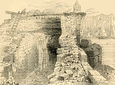 Pyhän Thomasin kappelin rauniot, Old London Bridge, n. 1872. tekijältä Unbekannt