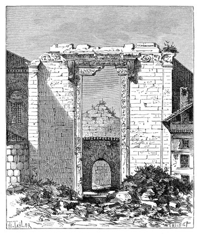 Augustuksen ja Rooman temppelin rauniot, Ancyra Ankara, Turkki, 1895 tekijältä Unbekannt