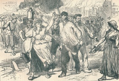 Mellakkaat ja petrolajat ampuivat julkisia rakennuksia Pariisissa Pariisin kommuunin aikana, 1871 1906 tekijältä Unbekannt