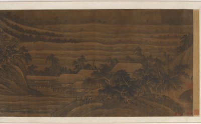 River Valley taloineen ja temppeleineen, Ming-dynastia, 1400-1500-luku. tekijältä Unbekannt