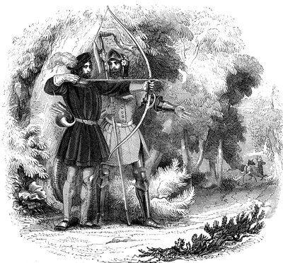 Robin Hood, legendaarinen englantilainen kansansankari ja lainsuojaton ja köyhien mestari, 1800-luvun alku tekijältä Unbekannt