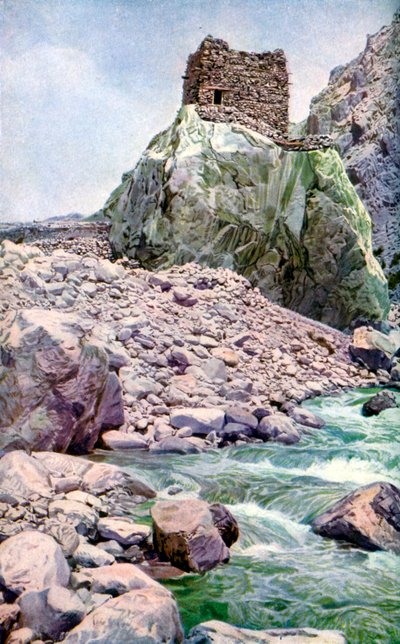 Kalliolinnoitus, Afganistanin raja, v1924 tekijältä Unbekannt
