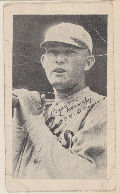 Rogers Hornsby, 2 B - St. Louis N., baseball-nauhakorteista W575-2, n. 1921-22. tekijältä Unbekannt