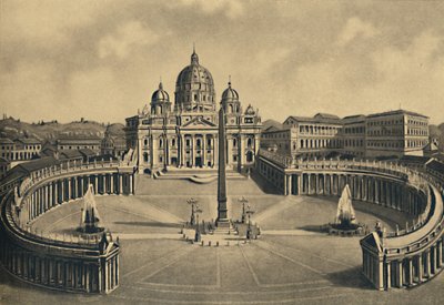 Roma - Basilika ja Pyhän Pietarin aukio. Vatikaanin palatsi, 1910 tekijältä Unbekannt