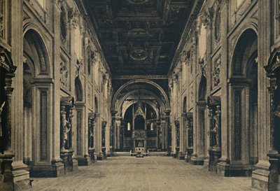 Roma - Pyhän Johanneksen basilikan päälaivo Lateran Borromini, kaari. 1650, 1910 tekijältä Unbekannt