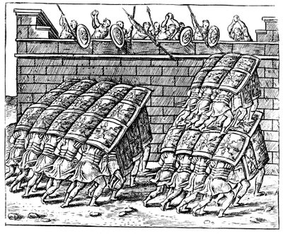Roomalaiset sotilaat hyökkäämässä linnoitukseen, 1605 tekijältä Unbekannt