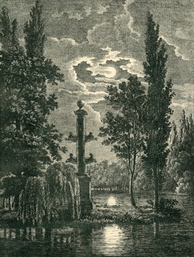 Rostral-pylväs Château de Mérévillen puutarhassa Essonnessa, Ranskassa, 1903. tekijältä Unbekannt