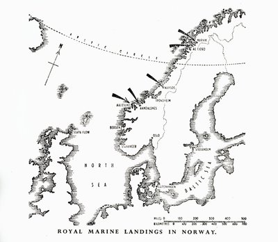 Kuninkaallisen merijalkaväen maihinnousut Norjassa, toinen maailmansota, 1940 1944. tekijältä Unbekannt