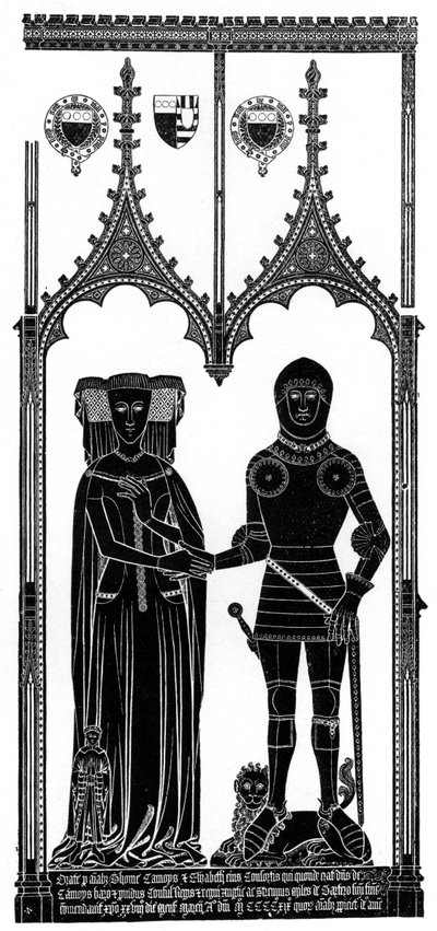 Keskiaikaisen kaiverretun messingin hankaus, c1421 1901 tekijältä Unbekannt