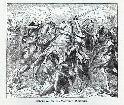 Rudolf of Swabian kuolemaan haavoittunut, 1882 tekijältä Unbekannt