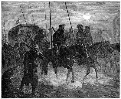 Venäläiset haavoittuneet lähtevät Plevnasta, Venäjän ja Turkin sota, 1877-1878, 1900 tekijältä Unbekannt