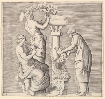 Sacrifice of a Swan, julkaistu n. 1599-1622. tekijältä Unbekannt