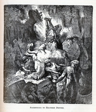 Uhraaminen pakanajumaluuksille, 1882 tekijältä Unbekannt