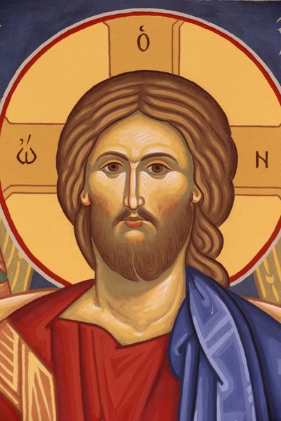 Saint-Antoine-le-Grandin ortodoksinen luostari. Kristus Pentocratorin ikoni, Saint-Laurent-en-Royans, Ranska tekijältä Unbekannt