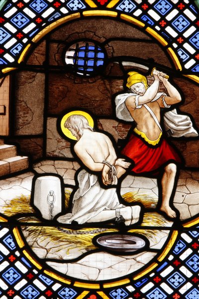 Saint-Corentinin (Saint Corentin) katedraali, Quimperin lasimaalaus : Johannes Kastajan kuolema, Quimper, Ranska tekijältä Unbekannt