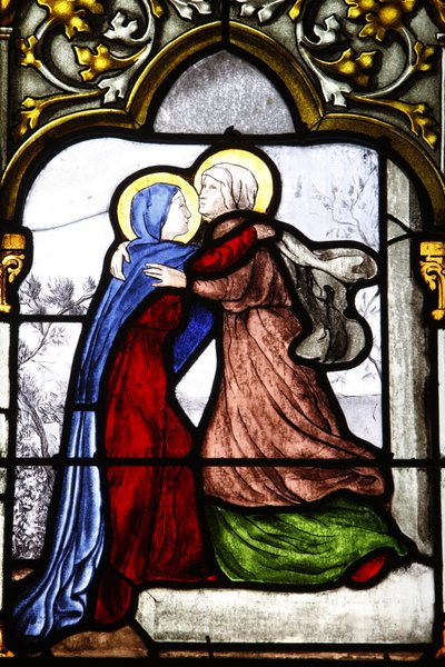 Saint-Corentinin (Saint Corentin) katedraali, Quimperin lasimaalaukset : Visitation, Quimper, Ranska tekijältä Unbekannt