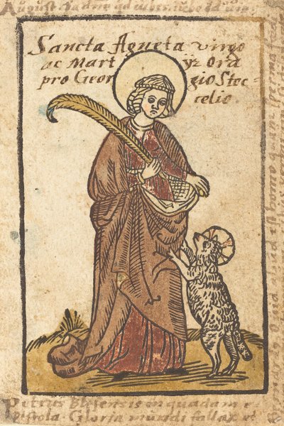 Pyhä Agnes, n. 1490. tekijältä Unbekannt