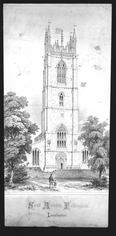 Saint Andrews Church, Falkingham, Lincolnshire, 1800-luvun alku tekijältä Unbekannt