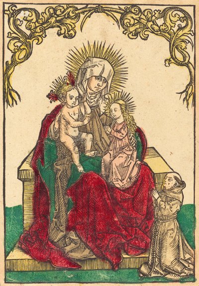 Pyhä Anna, Madonna ja lapsi ja fransiskaanimunkki, n. 1500. tekijältä Unbekannt