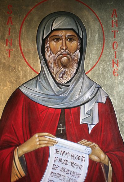 Pyhä Anthony. Saint-Antoine-le-Grandin ortodoksinen kirkko Saint-Laurent-en-Royans Ranska tekijältä Unbekannt