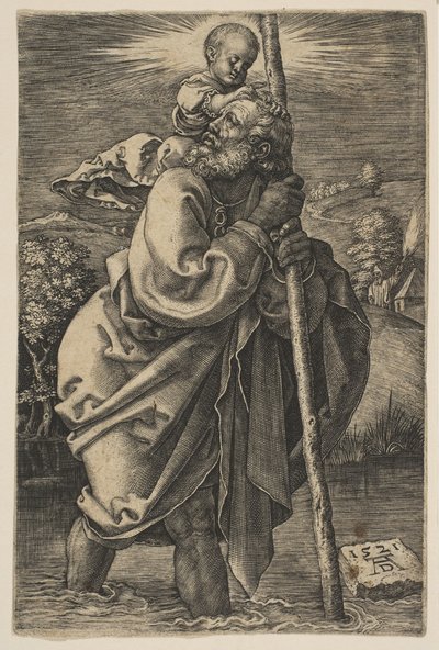 Saint Christopher Facing Vasen kopio.n.d. tekijältä Unbekannt