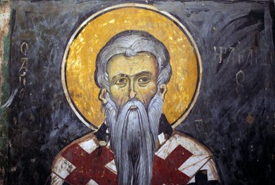 Pyhä Iraklion (Heraklion) Bysanttilainen fresko Agios Ioannis Lampadistisin luostarista, Saint John Lampadistis 1000-luvulta Kypros Maalatut kirkot Unescon sivusto Troodos, Kypros tekijältä Unbekannt