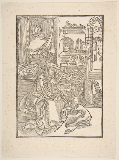 Saint Jerome Extracting a Thorn from the Lions Foot, Lyons, 1508 copy.n.d. tekijältä Unbekannt