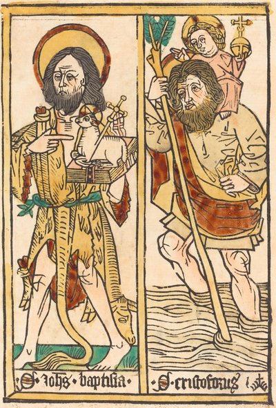 Pyhä Johannes Kastaja ja Pyhä Kristofer, 14701480. tekijältä Unbekannt