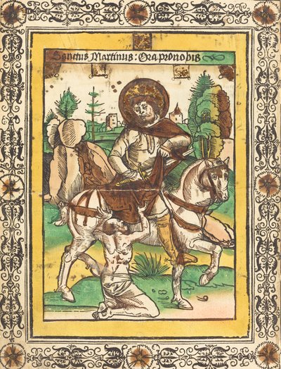 Pyhä Martinus ja kerjäläinen, n. 1490. tekijältä Unbekannt