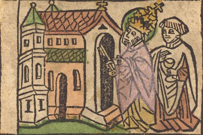 Pyhä Pietari kirkon perustajana, 14601470. tekijältä Unbekannt