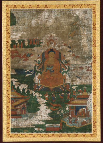 Sakyamuni nousi valtaistuimelle ja elämäkerrallisia kohtauksia, 1700-luku. tekijältä Unbekannt