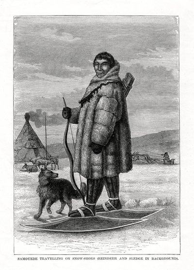 Samojedit matkustavat lumikengillä, Venäjä, 1877 tekijältä Unbekannt