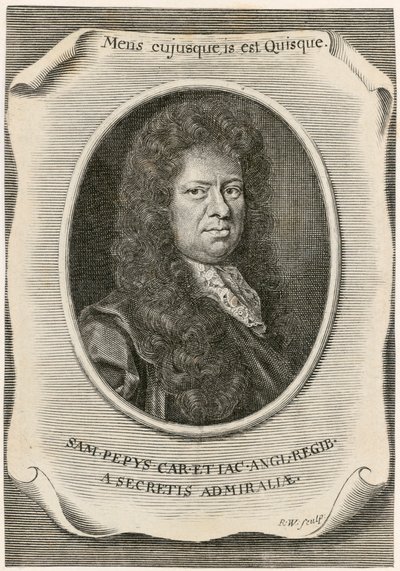 Samuel Pepys, englantilainen laivaston johtokunnan virkailija ja päiväkirjakirja, 1666. tekijältä Unbekannt