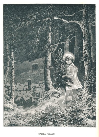 Joulupukki. Kuvitus Strand-lehdestä tammi-kesäkuu 1891 tekijältä Unbekannt