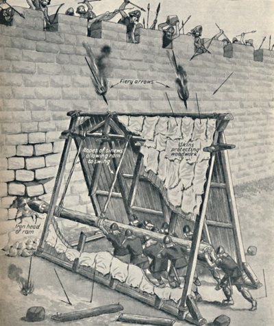 Saksit murskaavat kaupunginmuuria, n. 1934 tekijältä Unbekannt