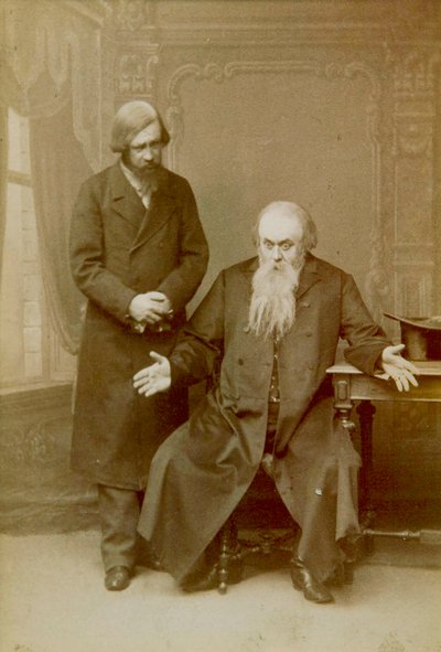 Kohtaus Aleksanteri Ostrovskin näytelmästä Se on perheen asia, Maly-teatteri, Moskova, Venäjä, 1892 tekijältä Unbekannt
