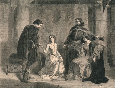 Kohtaus Hamletista - King, Ophelia ja Laertes, 1852. tekijältä Unbekannt